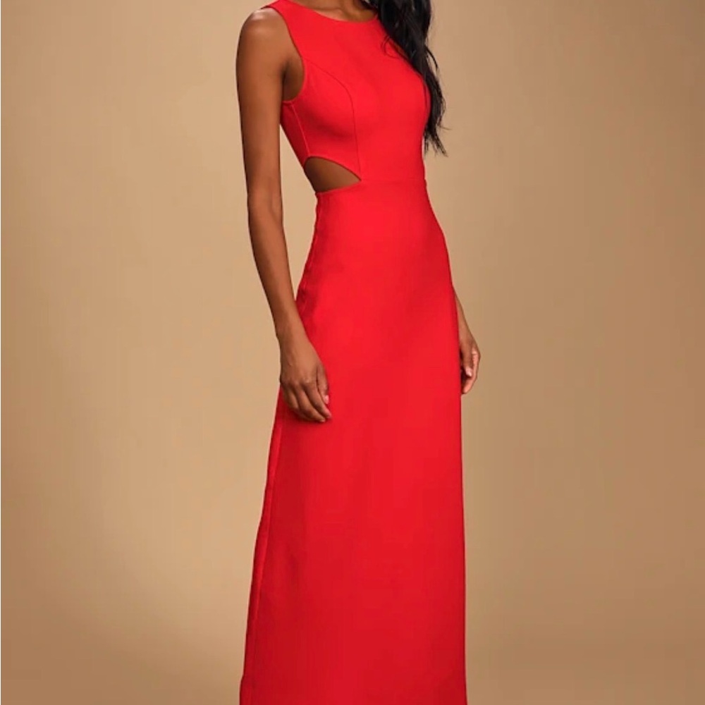 Lulu’s Guest To Impress Red Maxi Dress- Discontinued